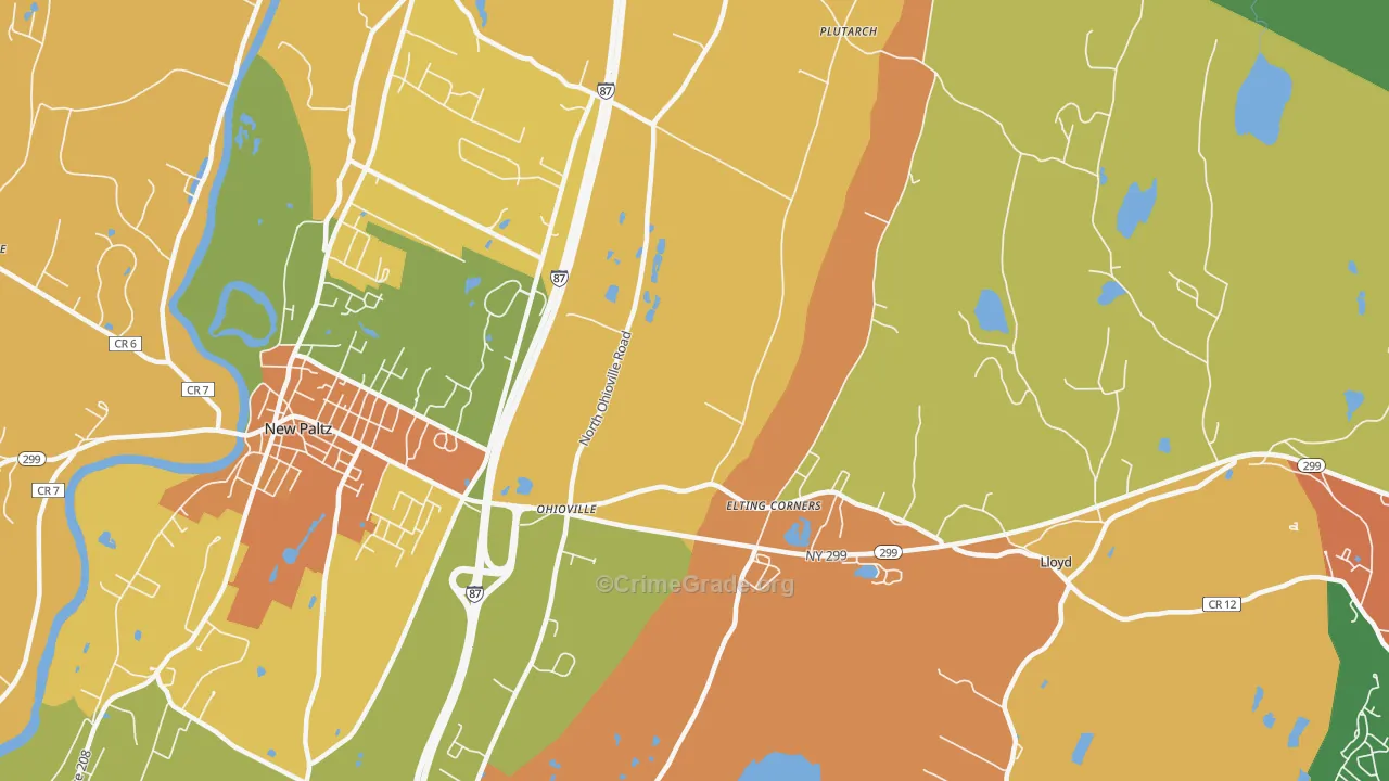 Ohioville, NY Map of Robbery Rates