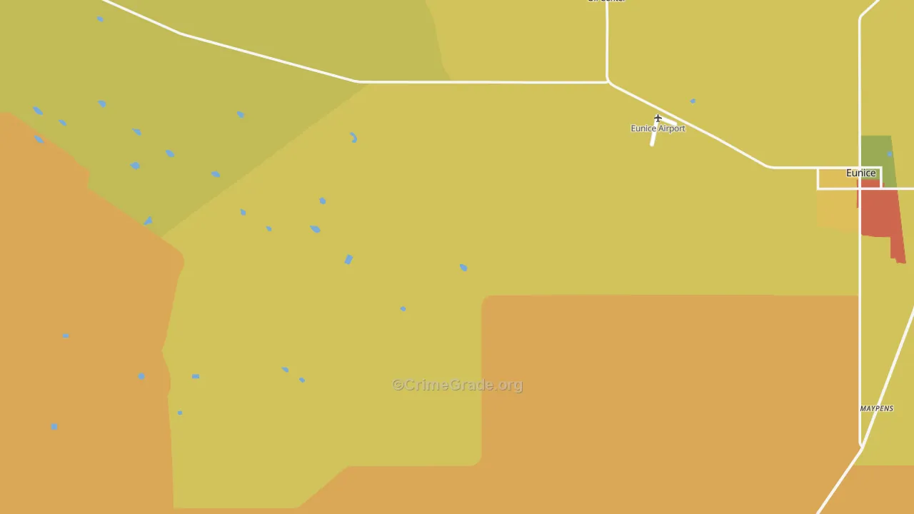 Oil Center, NM Map of Robbery Rates