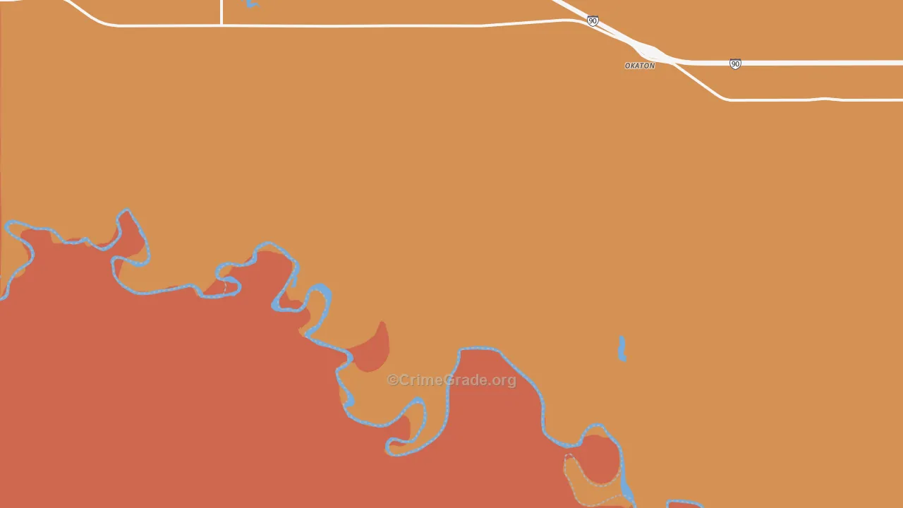 Okaton, SD Map of Robbery Rates