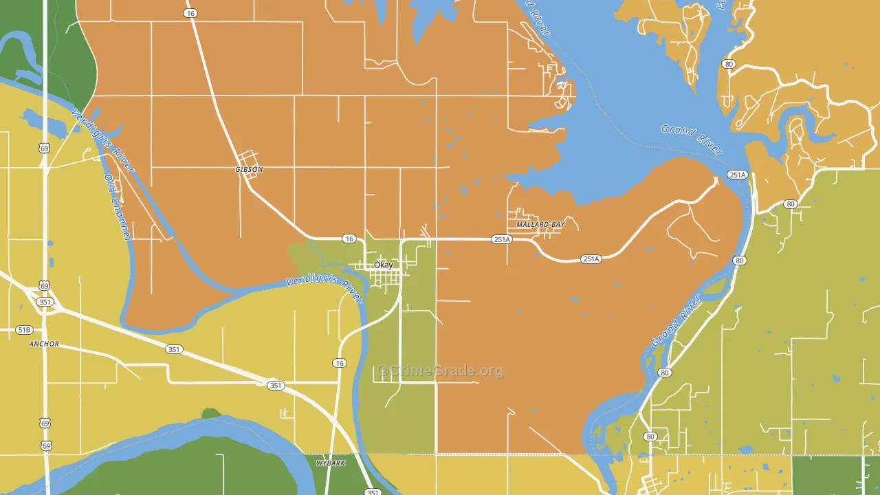Okay, OK Map of Robbery Rates