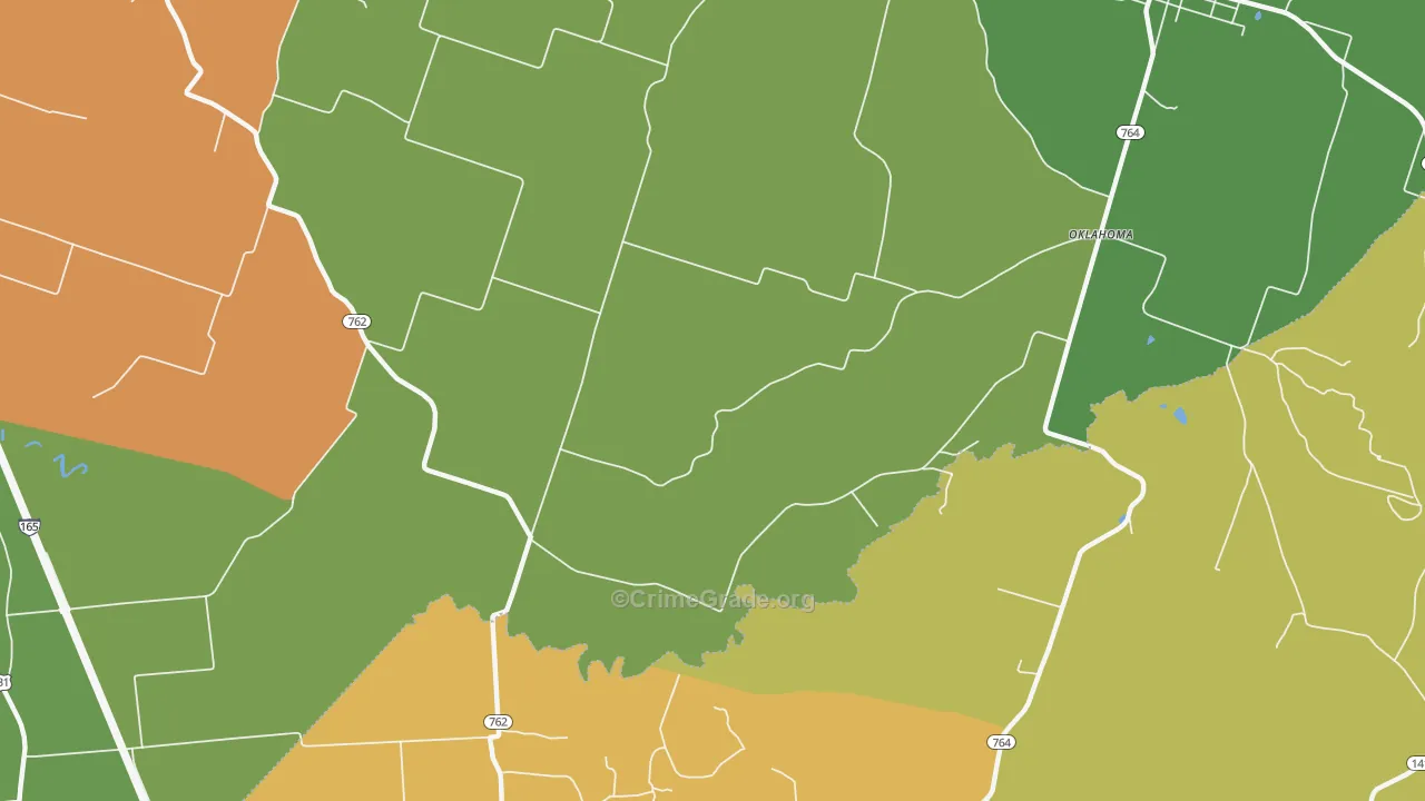 Oklahoma, KY Map of Robbery Rates