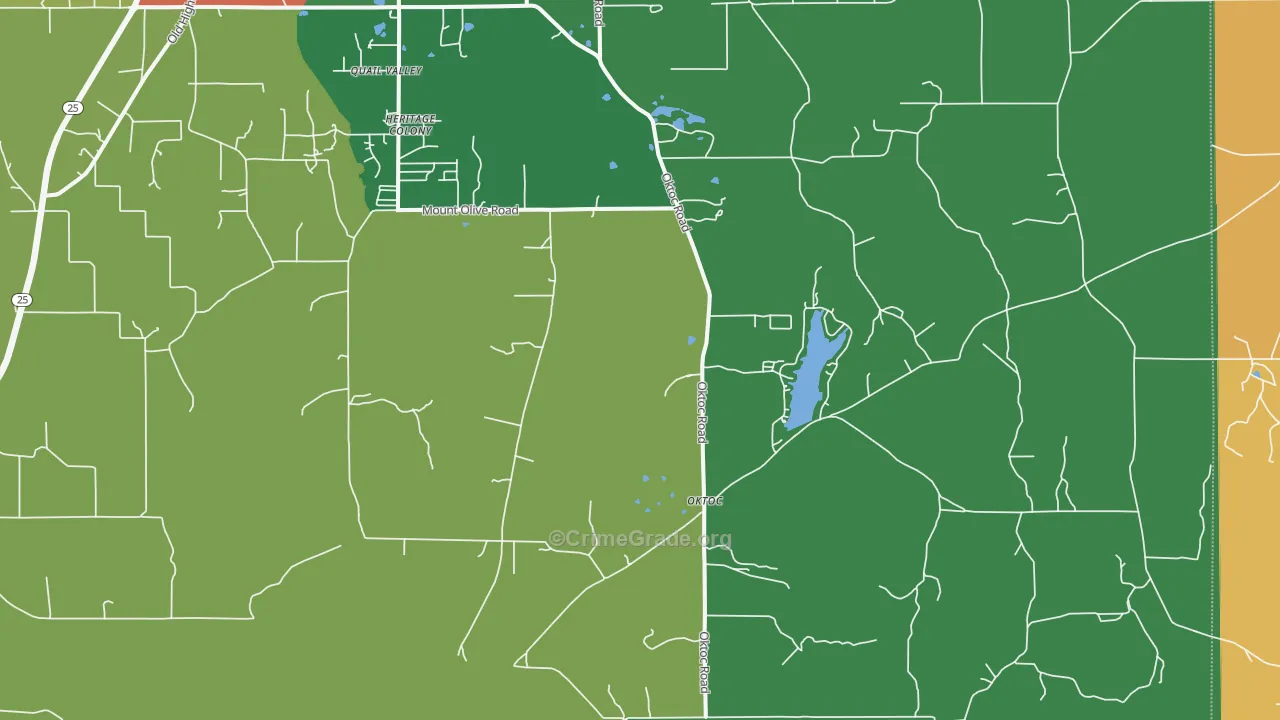 Oktoc, MS Map of Robbery Rates