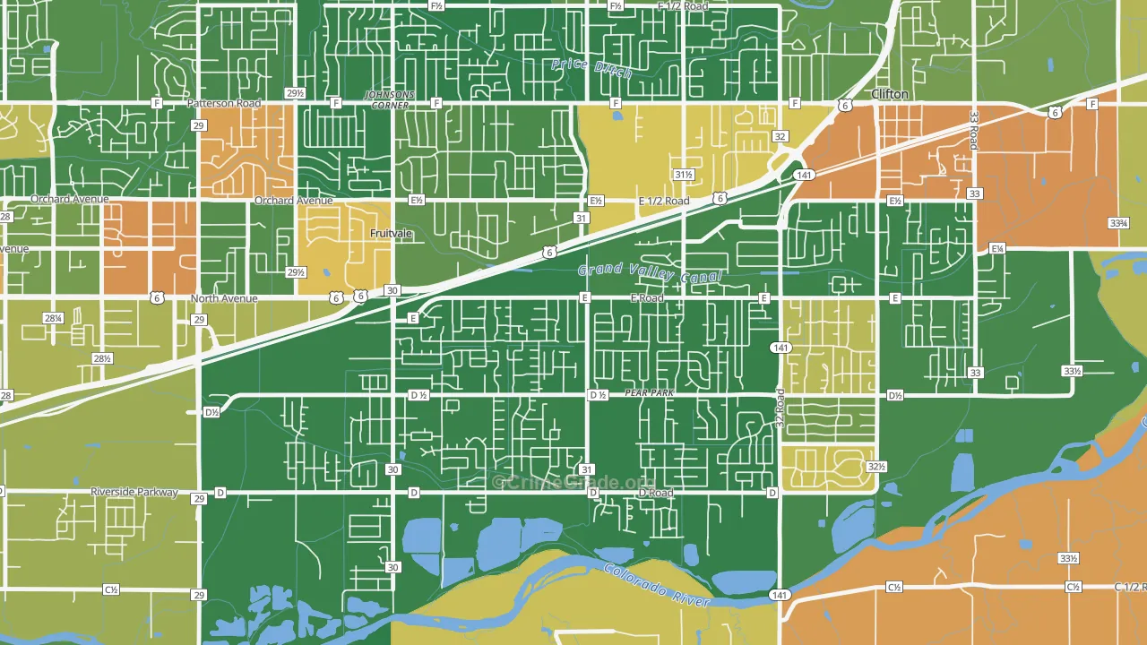 Ol Sun, Clifton, CO Map of Robbery Rates