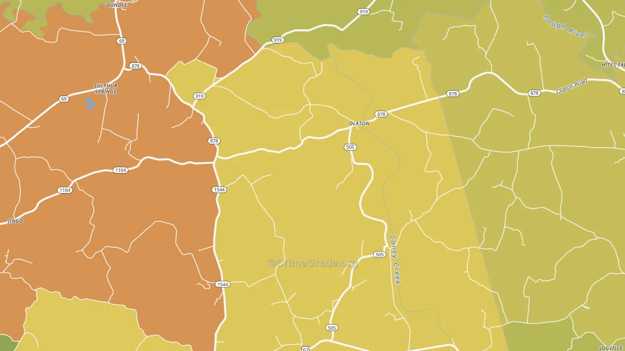 Olaton, KY Map of Robbery Rates