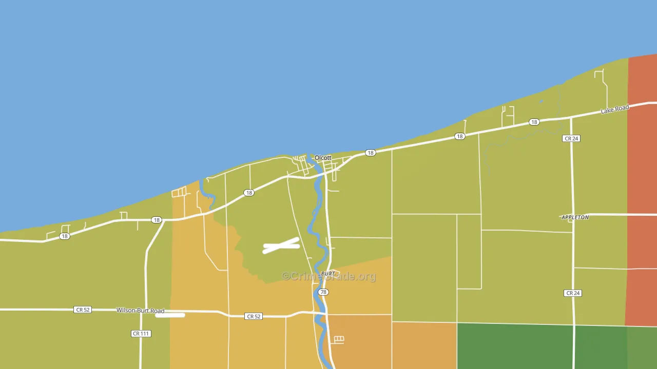 Olcott, NY Map of Robbery Rates