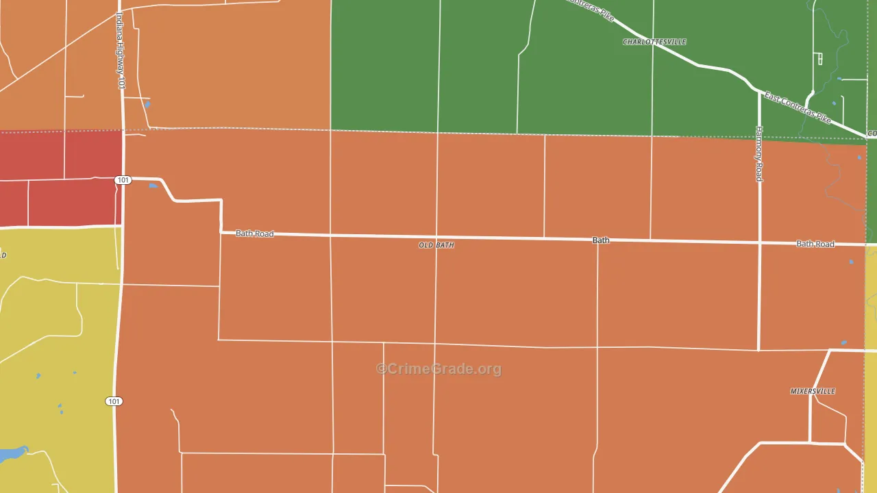 Old Bath, IN Map of Robbery Rates