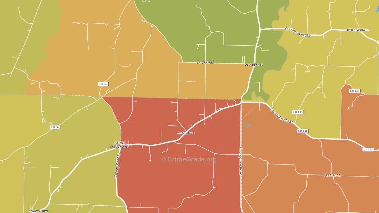 Old Bethel, AL Map of Robbery Rates