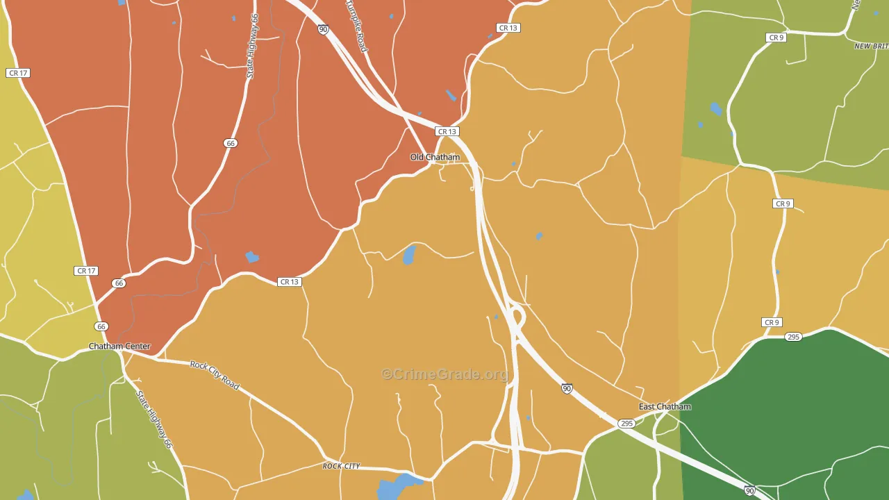 Old Chatham, NY Map of Robbery Rates