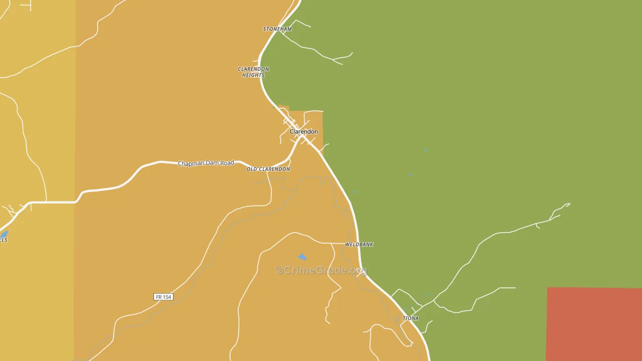 Old Clarendon, PA Map of Robbery Rates