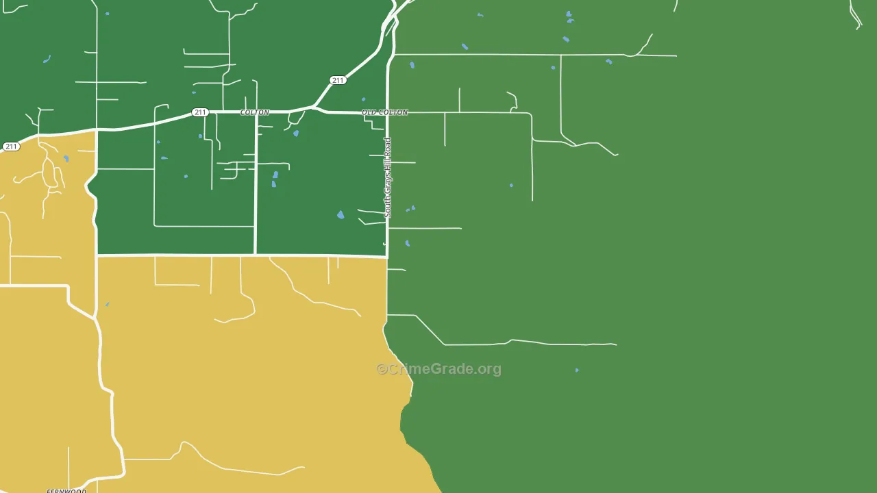 Old Colton, OR Map of Robbery Rates