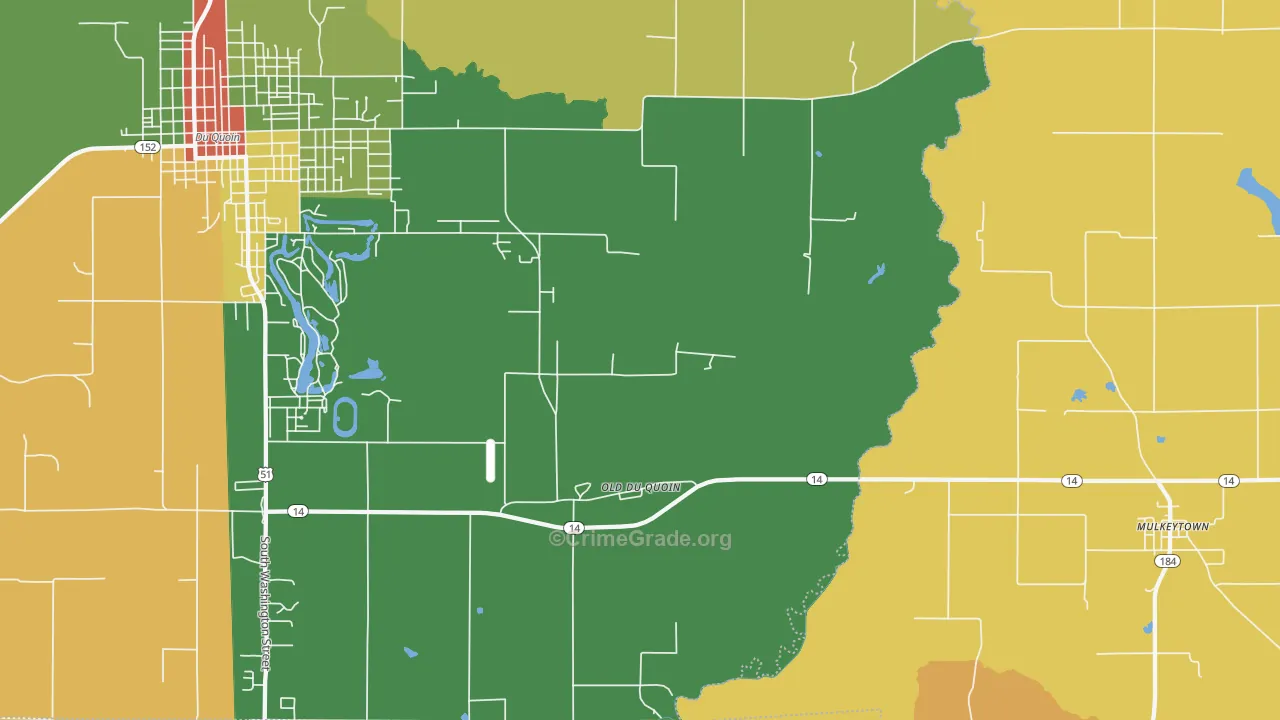 Old Du Quoin, IL Map of Robbery Rates