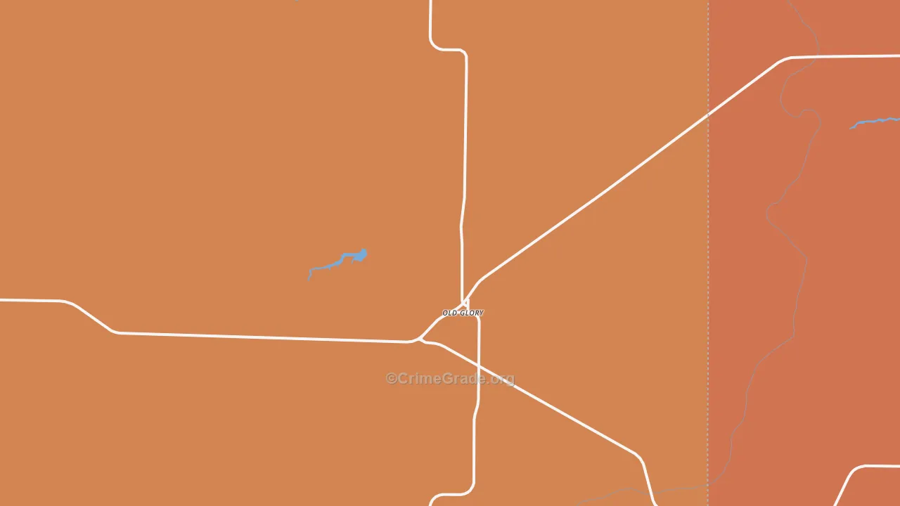 Old Glory, TX Map of Robbery Rates