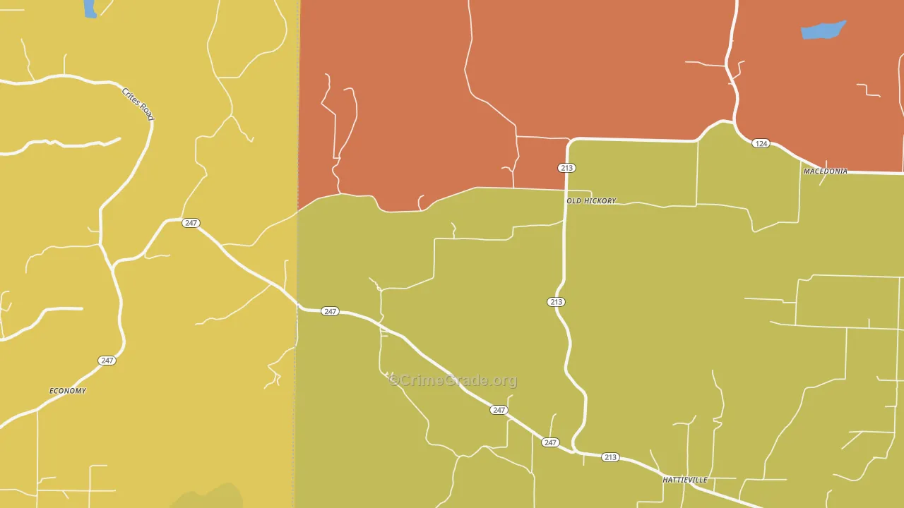 Old Hickory, AR Map of Robbery Rates
