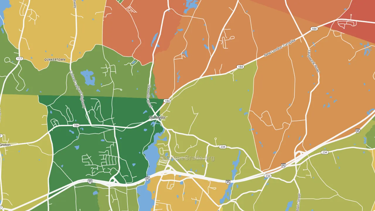 Old Mystic, CT Map of Robbery Rates
