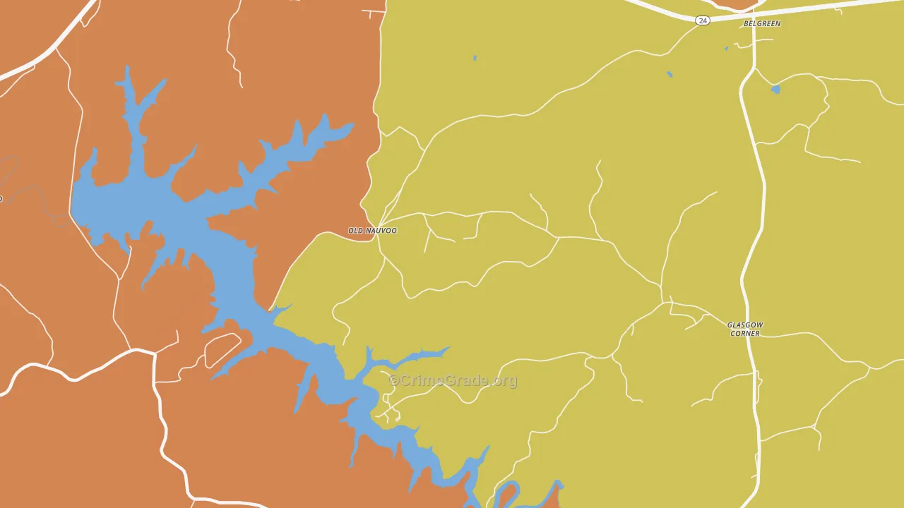 Old Nauvoo, AL Map of Robbery Rates