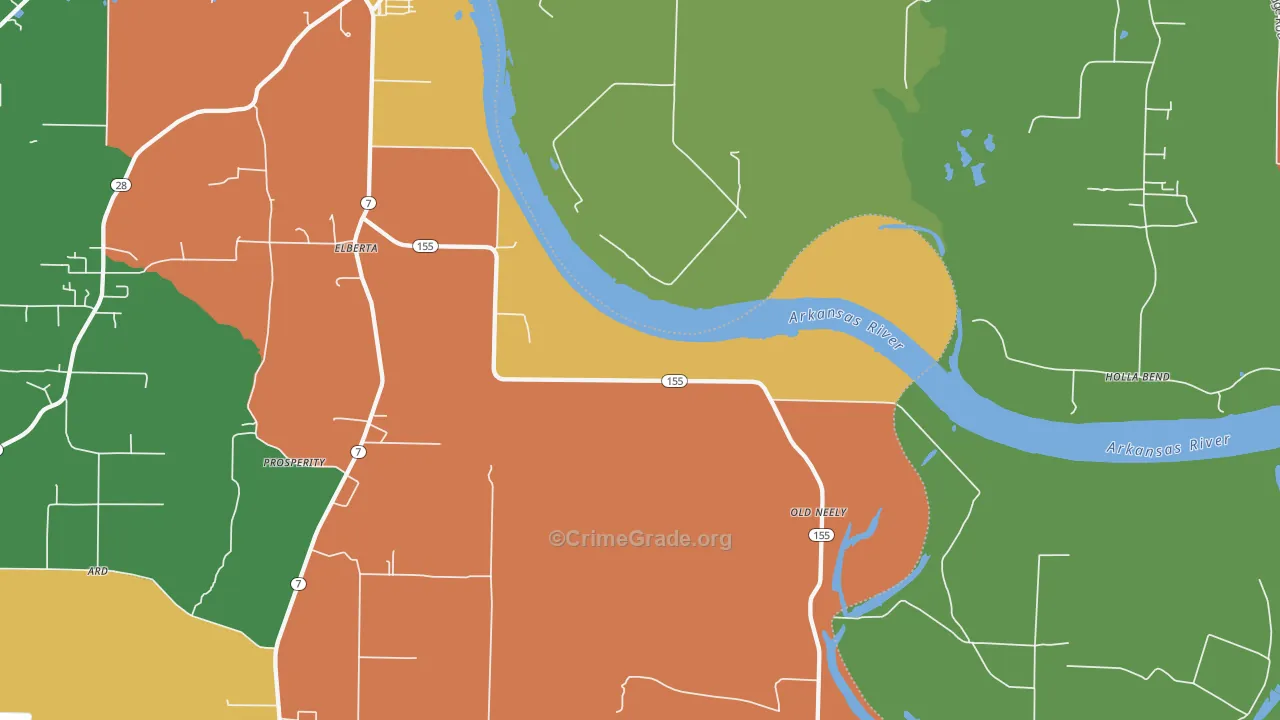 Old Neely, AR Map of Robbery Rates