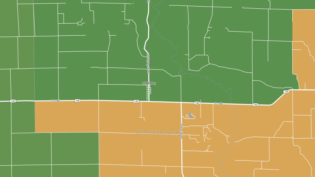 Old Ripley, IL Map of Robbery Rates