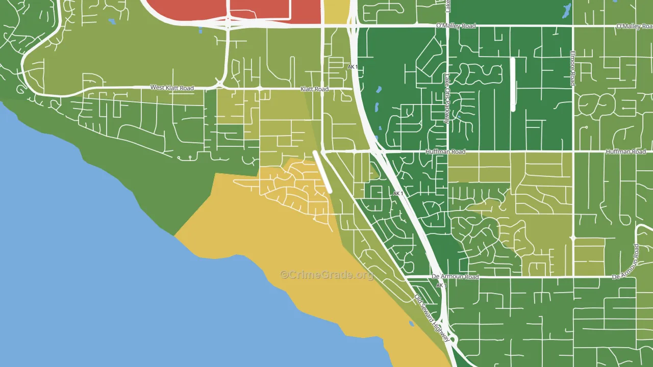 Old Seward-Oceanview, Anchorage, AK Map of Robbery Rates