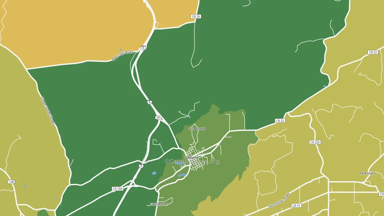 Old Town, OR Map of Robbery Rates