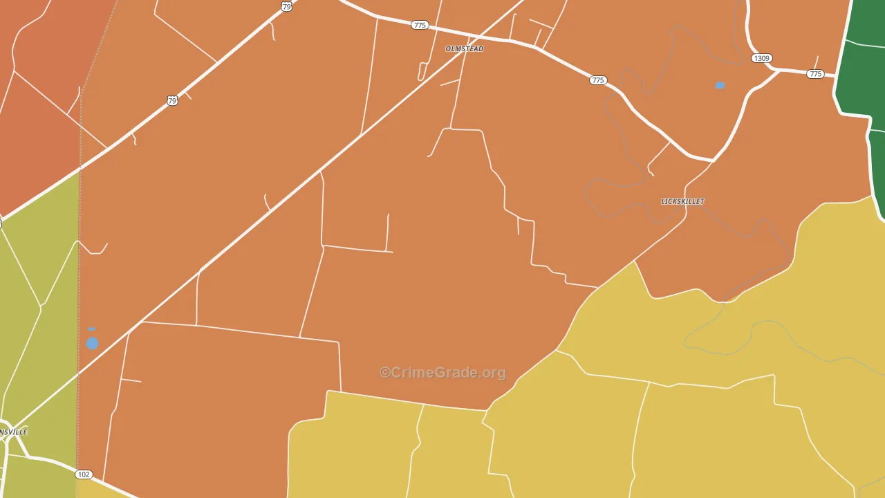 Old Volney, KY Map of Robbery Rates