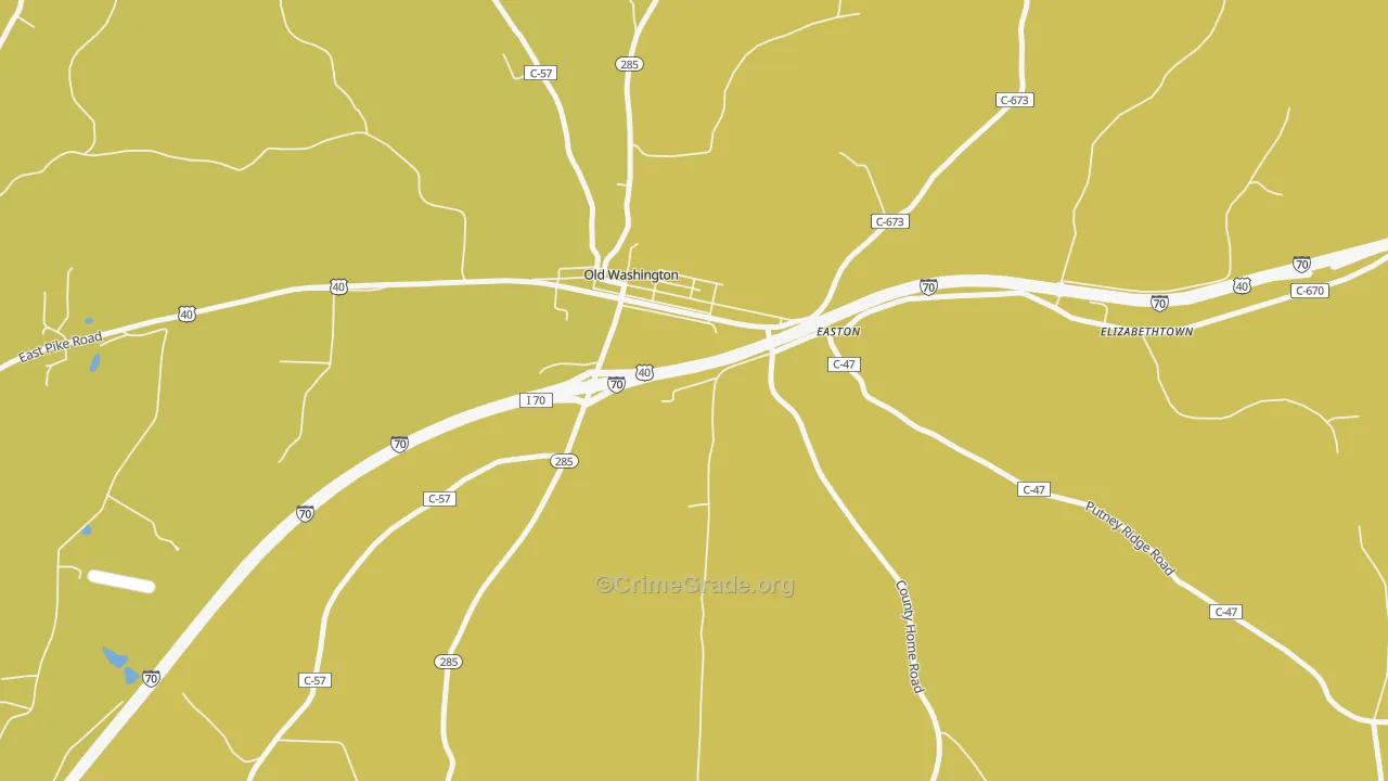 Old Washington, OH Map of Robbery Rates