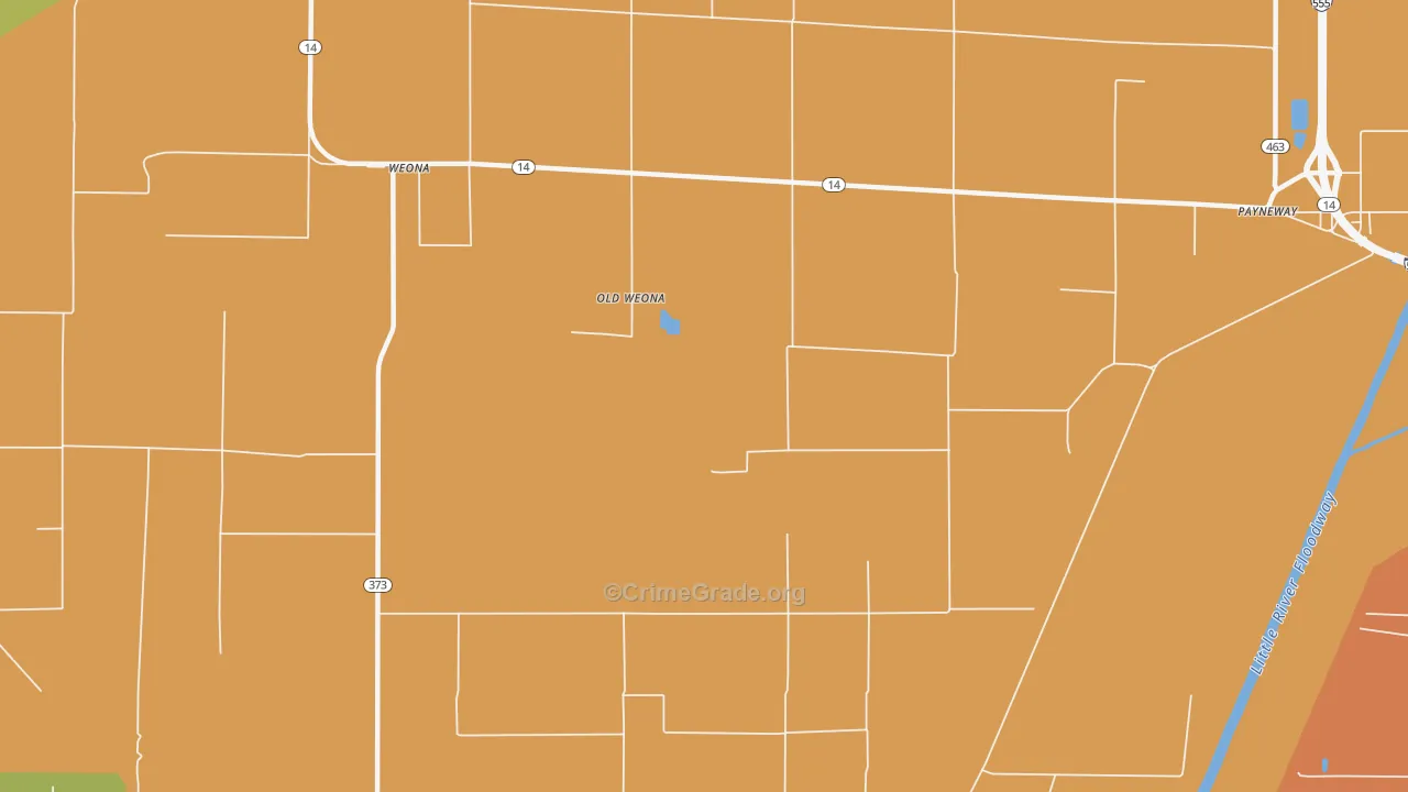 Old Weona, AR Map of Robbery Rates