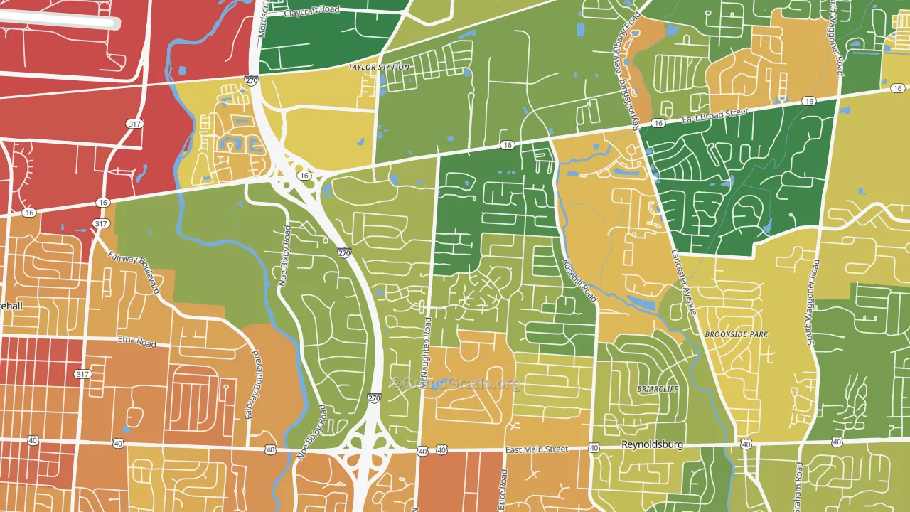Olde Orchard, Columbus, OH Map of Robbery Rates