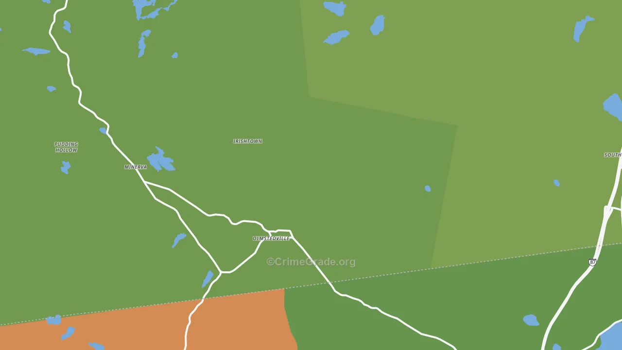 Olmstedville, NY Map of Robbery Rates