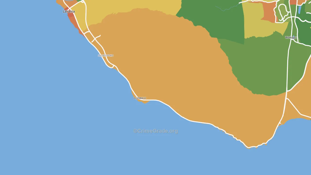 Olowalu, HI Map of Robbery Rates
