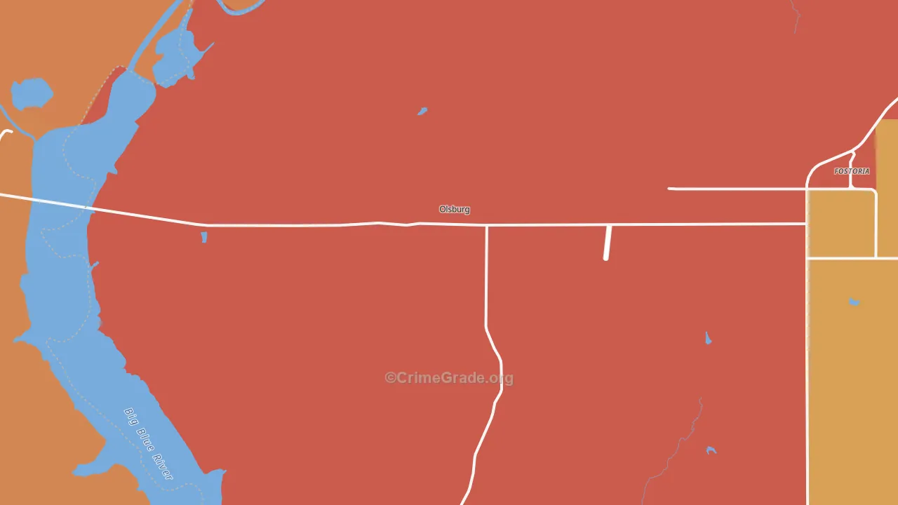 Olsburg, KS Map of Robbery Rates