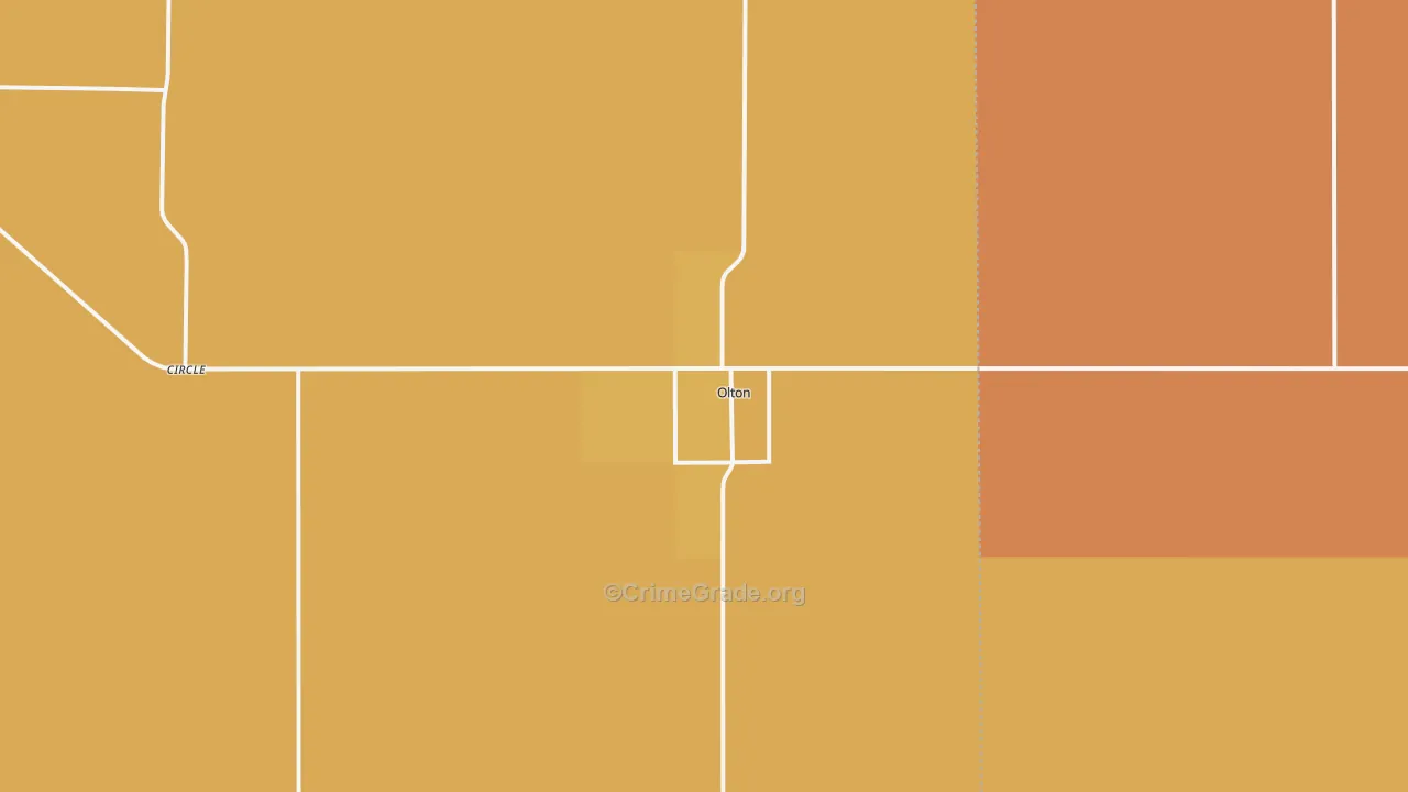 Olton, TX Map of Robbery Rates