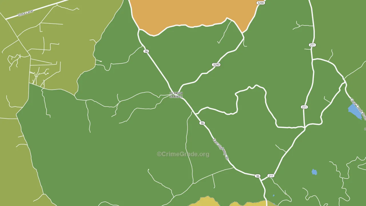 Olympia Springs, KY Map of Robbery Rates
