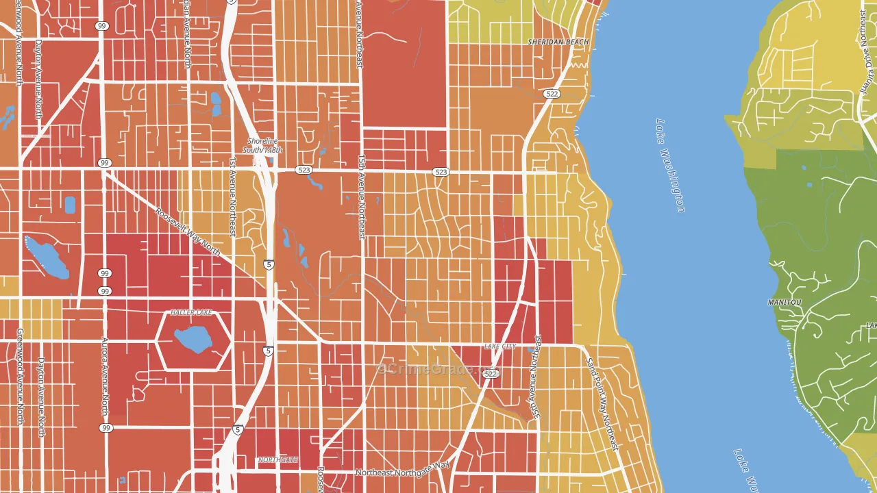 Olympic Hills, Seattle, WA Map of Robbery Rates