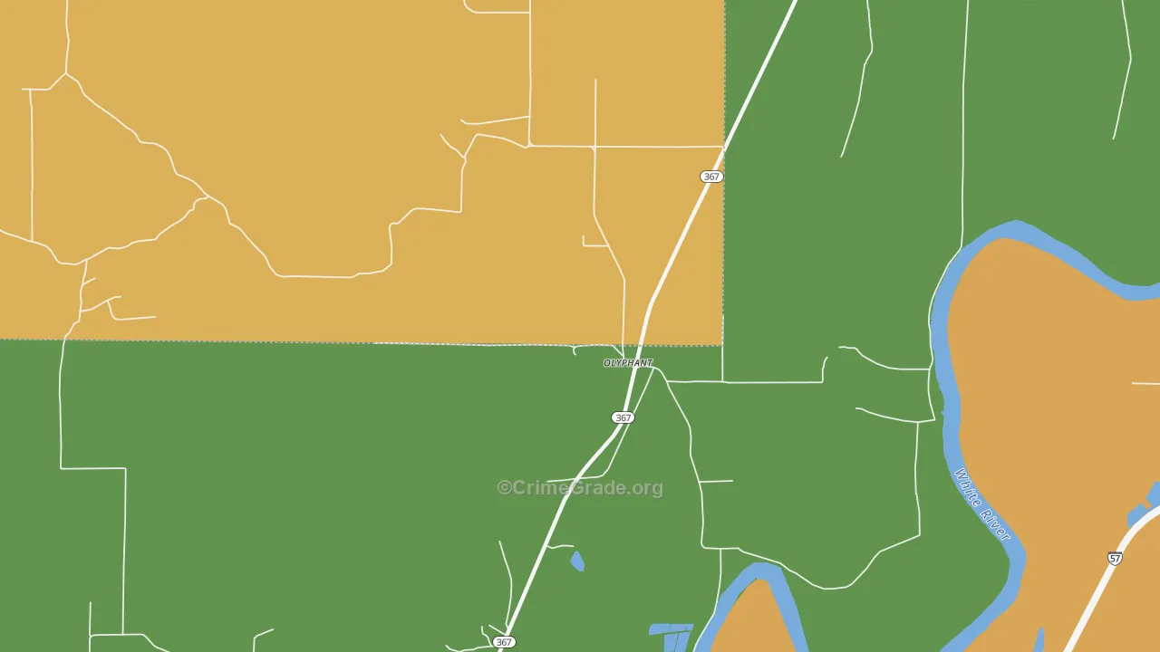 Olyphant, AR Map of Robbery Rates