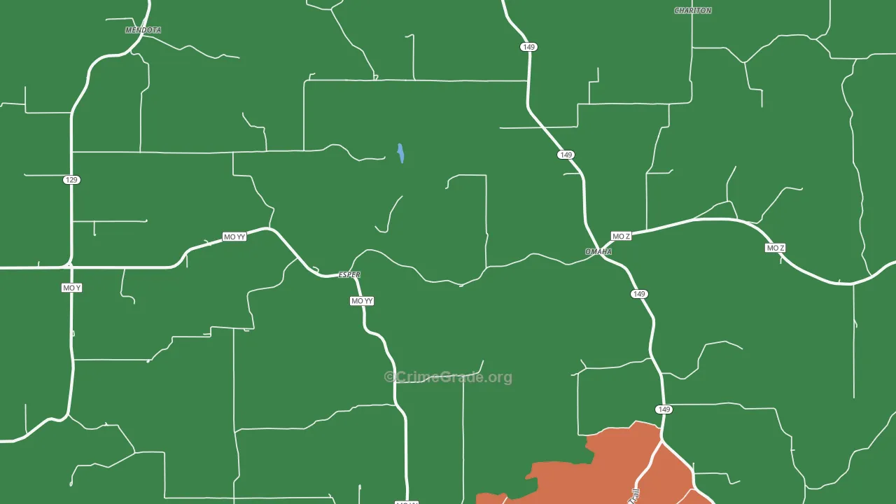 Omaha, MO Map of Robbery Rates