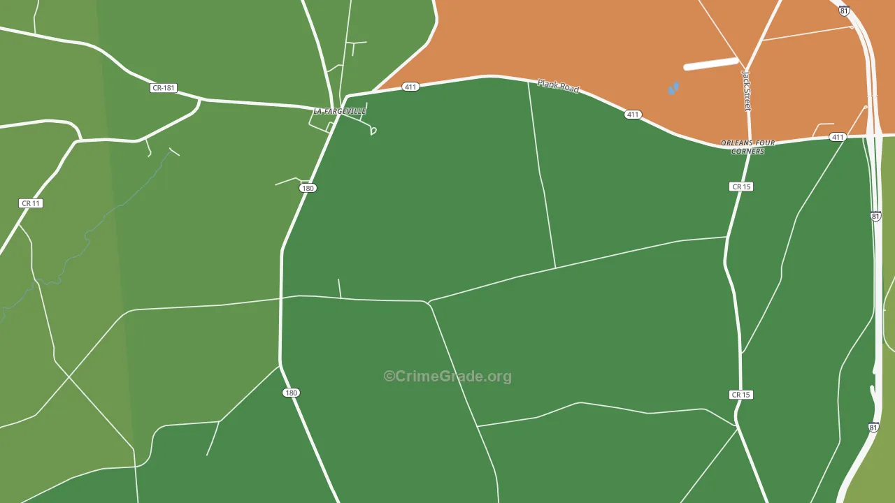 Omar, NY Map of Robbery Rates