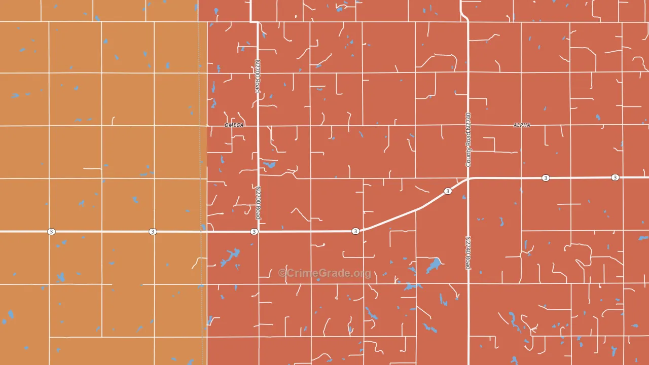 Omega, OK Map of Robbery Rates