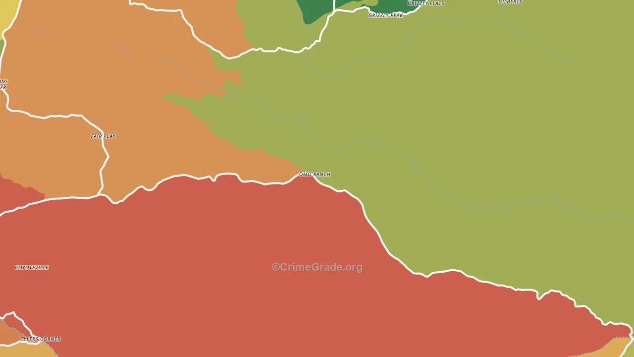 Omo Ranch, CA Map of Robbery Rates