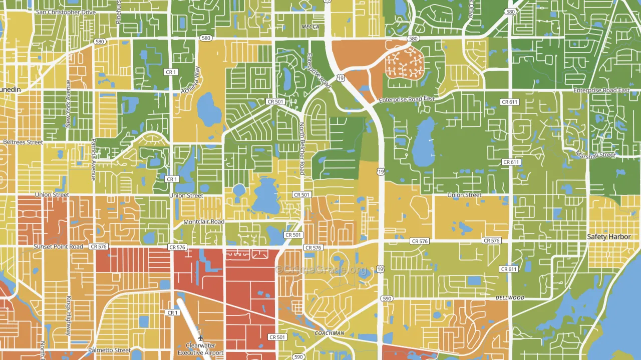 On Top of The World, Clearwater, FL Map of Robbery Rates