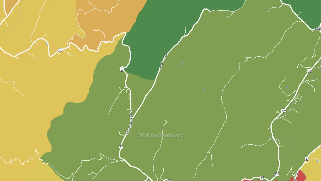 Onego, WV Map of Robbery Rates
