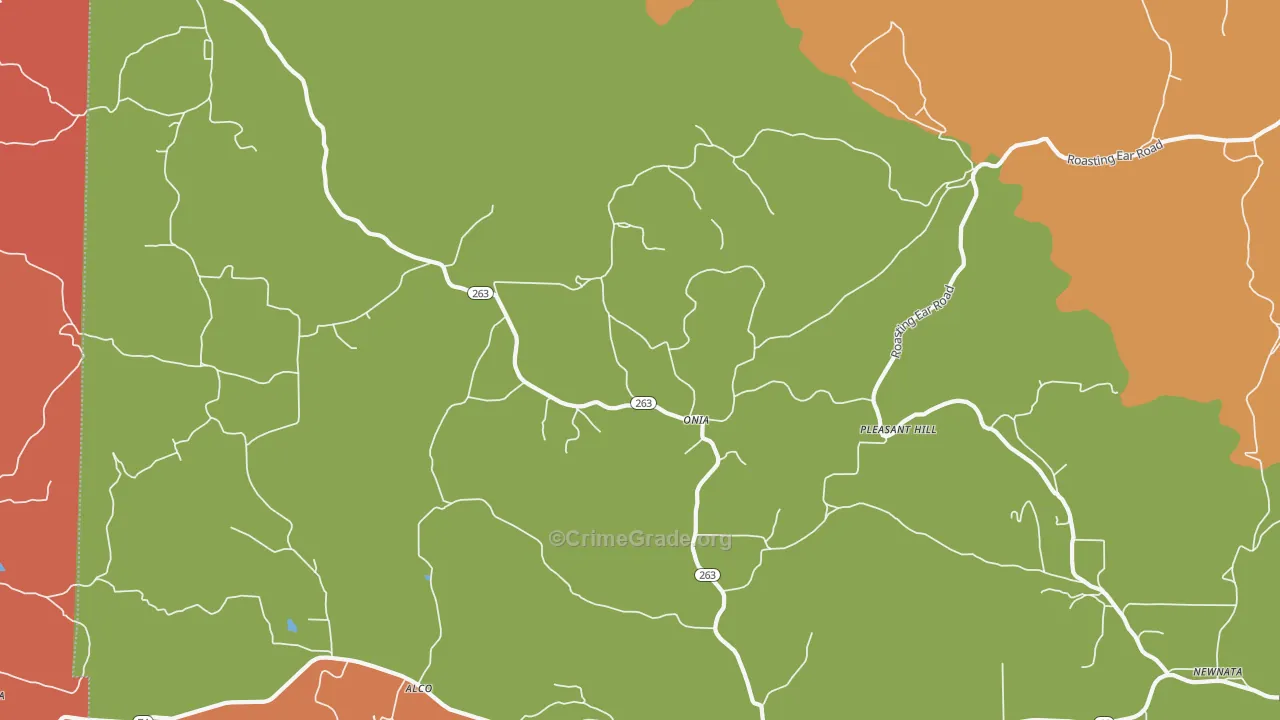 Onia, AR Map of Robbery Rates