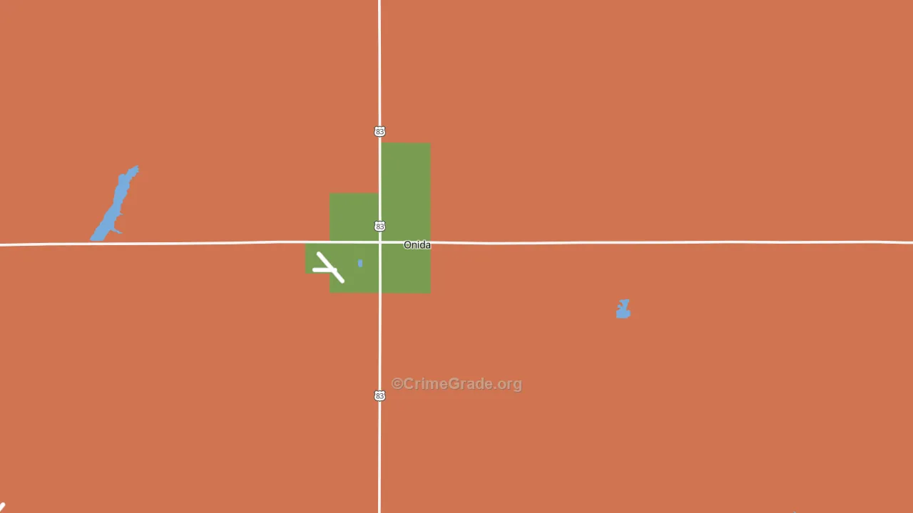 Onida, SD Map of Robbery Rates