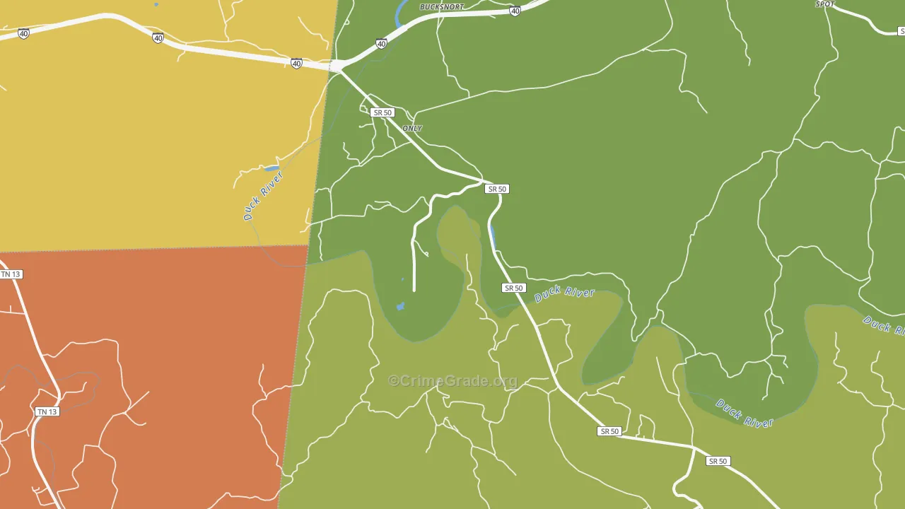 Only, TN Map of Robbery Rates