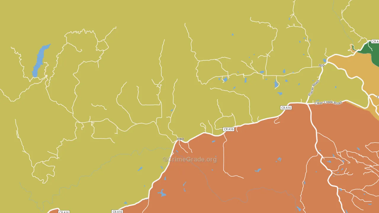 Ono, CA Map of Robbery Rates