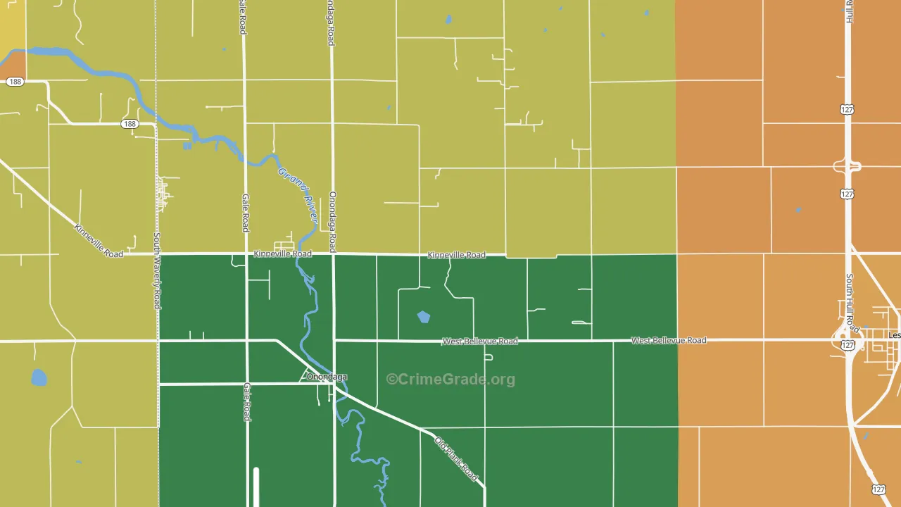 Onondaga, MI Map of Robbery Rates