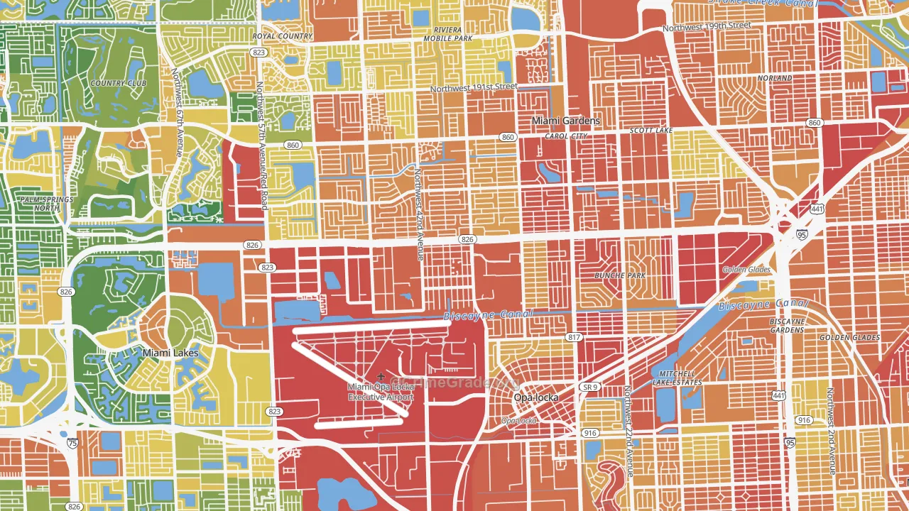 Opa-Locka, FL Map of Robbery Rates