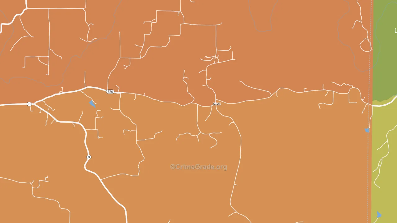 Opal, AR Map of Robbery Rates