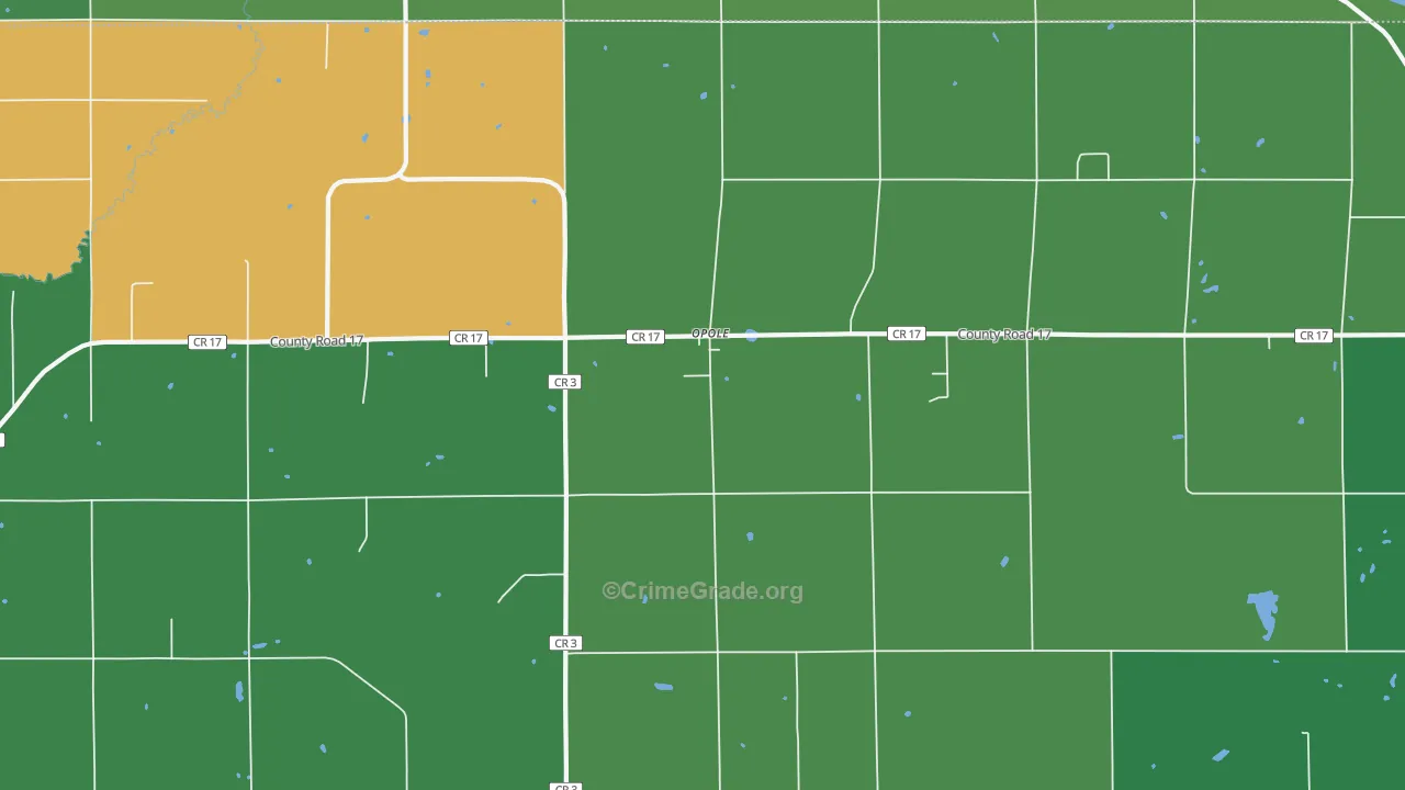 Opole, MN Map of Robbery Rates