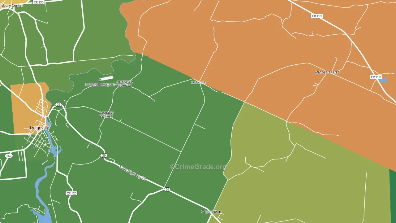 Oppenheim, NY Map of Robbery Rates