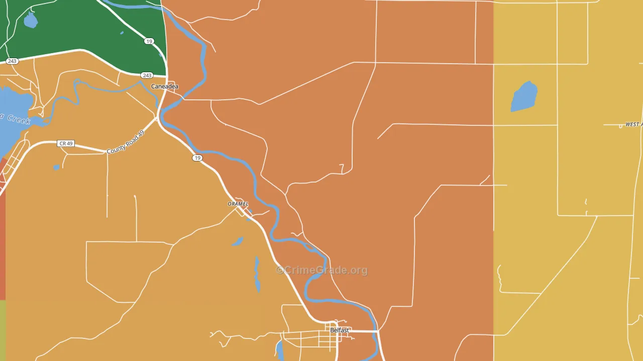 Oramel, NY Map of Robbery Rates